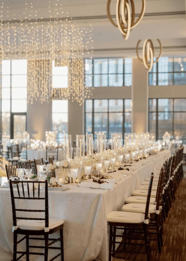 Chandeliers in the ballroom