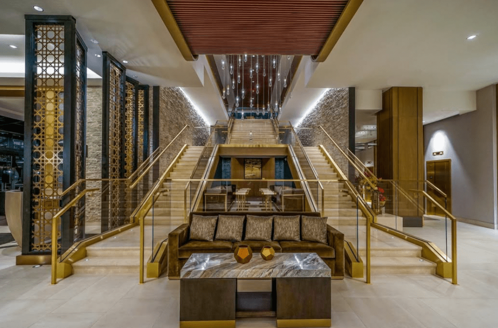 Stairs in the lobby of hotel